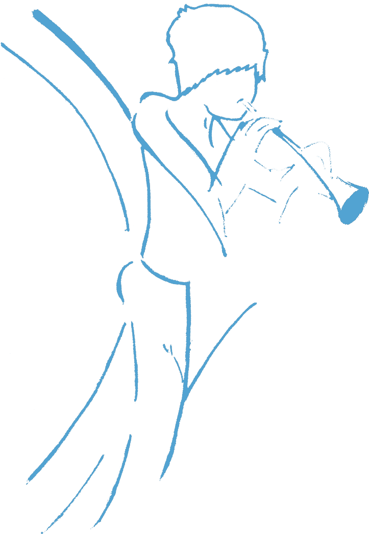 dessin de Paolami : le joueur de flûte